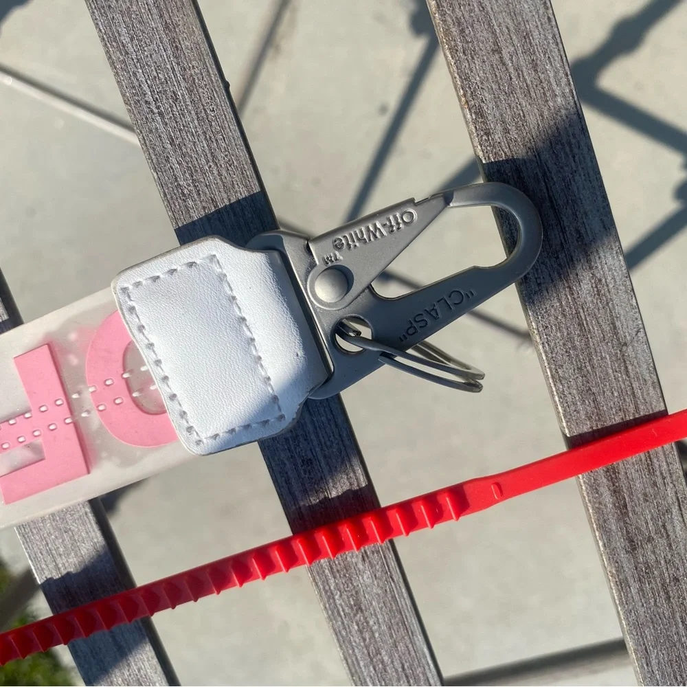 3 Off-White Black & Yellow Strap pink and a black letter one bundle with 3